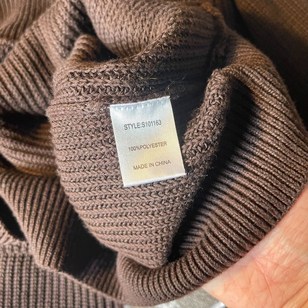 NWOT Women's Wrap Sweater Chocolate-Large - Picture 7 of 14